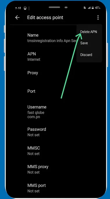 Delete TM APN