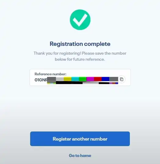 regestration completed